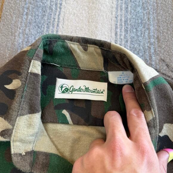 Vintage 90s Gander Mountain Camo Camouflage Button Up Size Medium USA Made - Picture 3 of 6